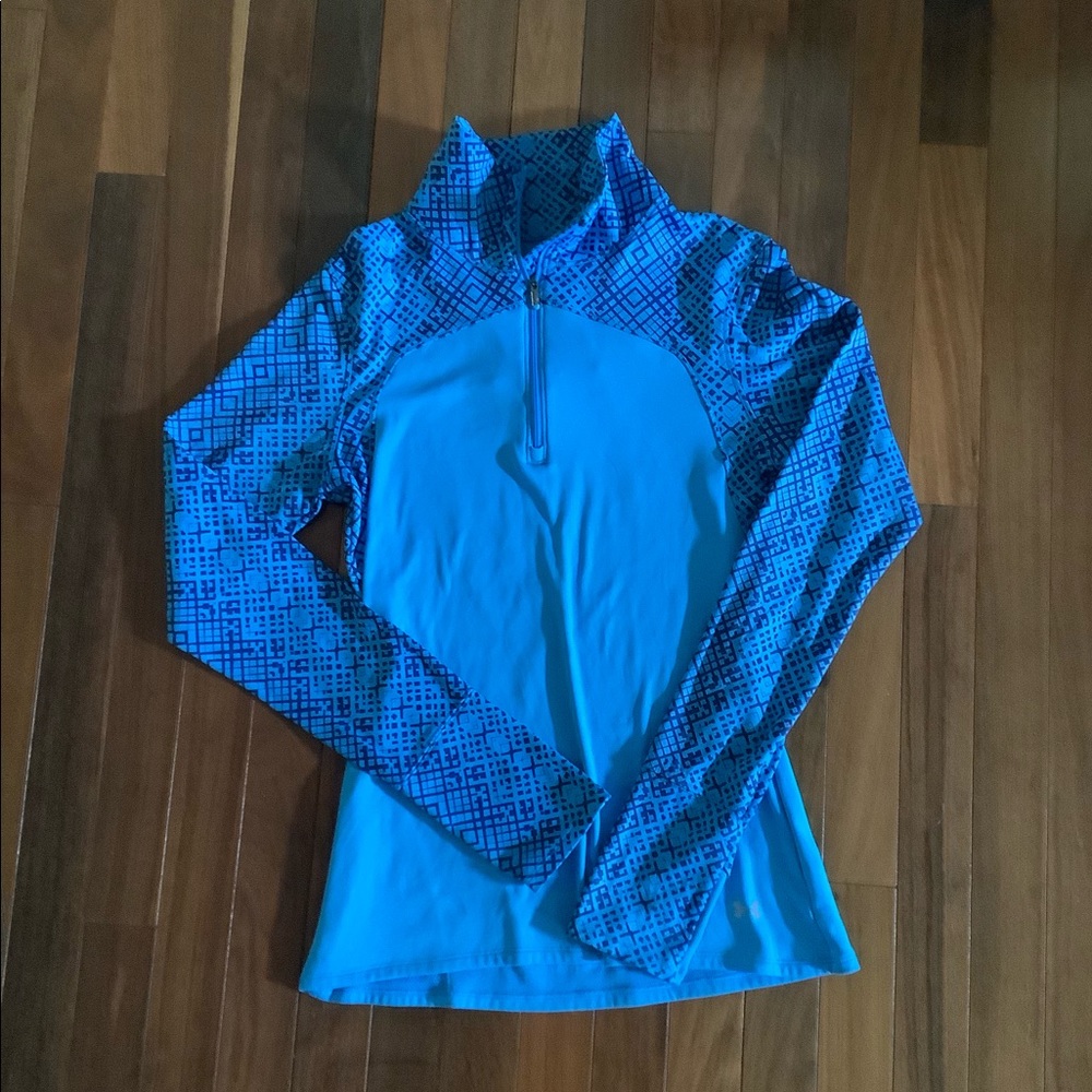 Under Armour Womens Geometric 3/4 Zip Long Sleeve Pullover Sweatshirt Top Medium